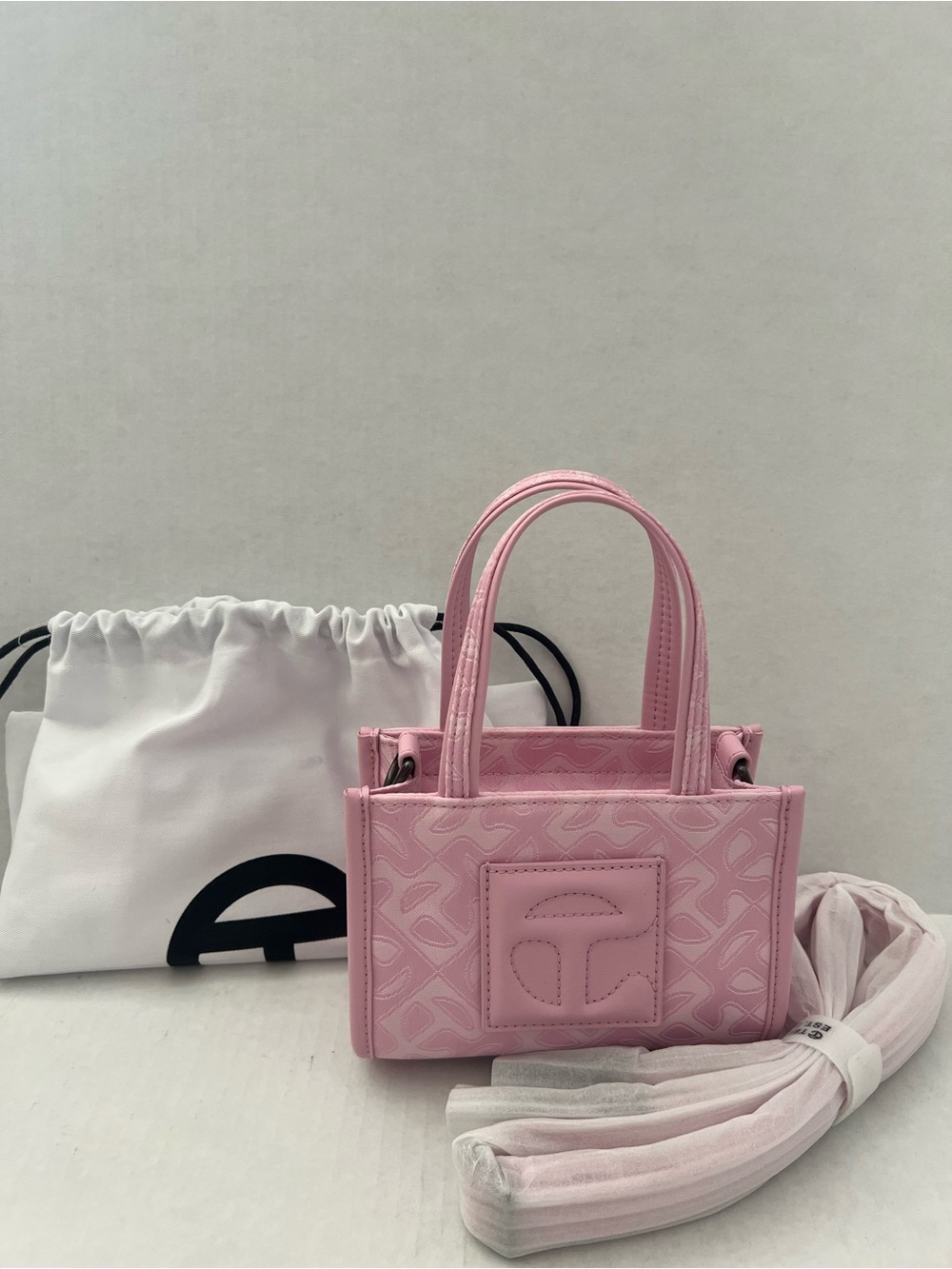Telfar Small Bubblegum Monogram Jacquard Shopper